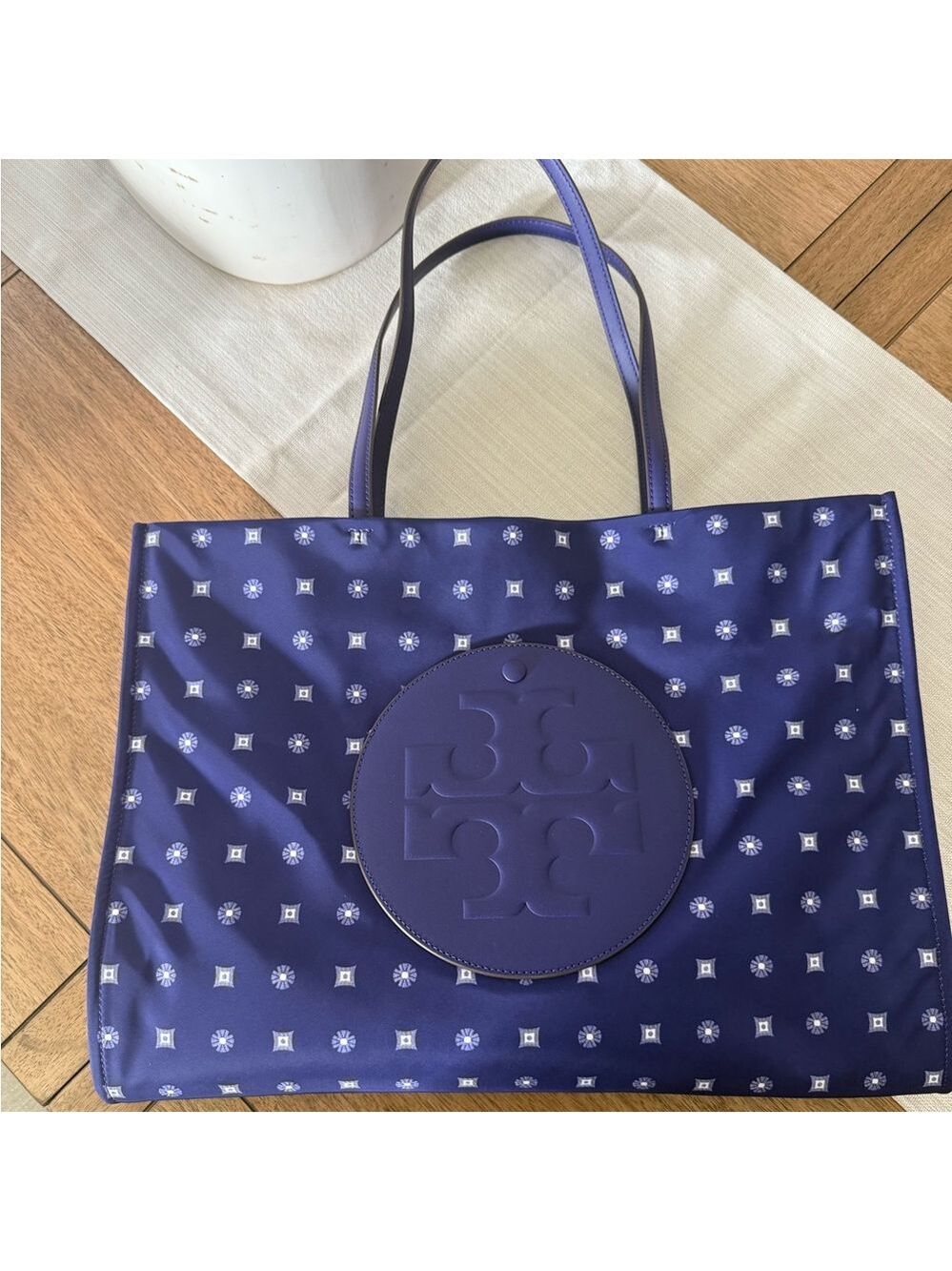 Tory Burch Blue Patterned Tote